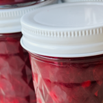 makro aufnahme cranberry sauce in gläsern